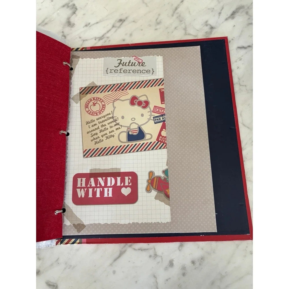 Sanrio Hello Kitty Airplane Travel Journal Diary 3 Ring Binder Paper Collectible
